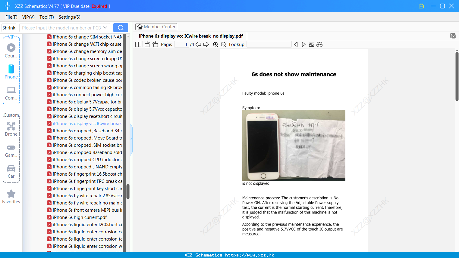 IPhone 6s Display Vcc ICwire Break No Display